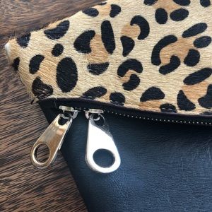 Leopard and Vegan leather clutch